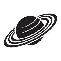 Saturn Planet Silhouette A Striking Graphic vector