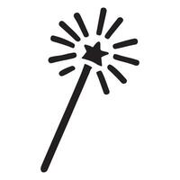 Simple Magic Wand with Star Silhouette Illustration vector