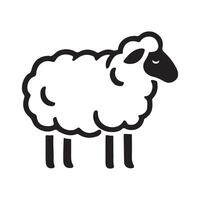 Fluffy Sheep Silhouette Illustration for Peaceful Themes vector
