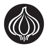Onion Vegetable Silhouette Icon in Circle vector