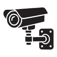 Security Camera Silhouette Illustration for Surveillance vector