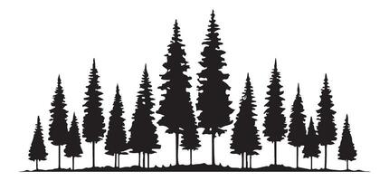 Silhouette of a Row of Pine Trees Illustration for Nature Designs vector