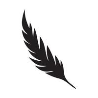 Single Elegant Feather Silhouette vector