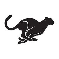 Running Cheetah Silhouette Illustration Speed and Agility Icon vector