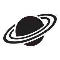 Saturn Planet Silhouette Simple Graphic for Space Designs vector