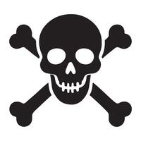 Skull and Crossbones Danger Silhouette Graphic vector