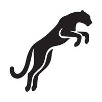 Leaping Cheetah Silhouette Powerful Illustration vector