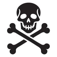 Skull and Crossbones Silhouette Illustration Design vector
