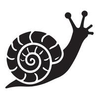 Silhouette of a Snail with Detailed Shell vector