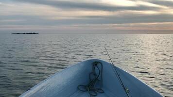 first person view of open sea from boat, seascape twilight video