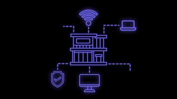 Animation of Smart House Facilities. Suitable for technology and internet content. 2d animation 4k. transparent background video