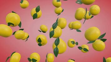 3D animation of a rotating cloud-like yuzu on a red gradient background, complemented with a black and white luma matte video