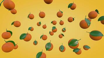 3D animation of a rotating cloud-like orange on a yellow gradient background, complemented with a black and white luma matte video