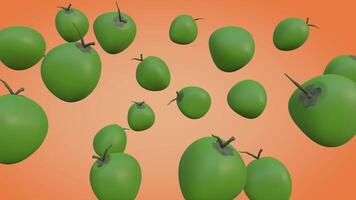 3D animation of a rotating cloud-like coconut on a orange gradient background, complemented with a black and white luma matte video