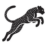 Cheetah Silhouette in Leaping Action Illustration vector