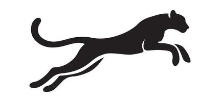 Cheetah in Motion Silhouette Illustration Running vector