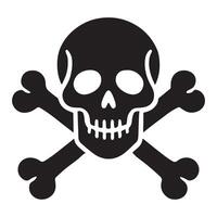 Skull and Crossbones Silhouette Icon Warning of Danger vector