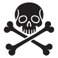 Skull and Crossbones Silhouette Graphic Art vector