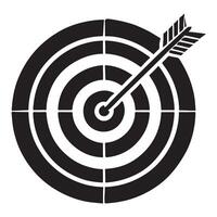 Bullseye Target with Arrow Silhouette Icon vector