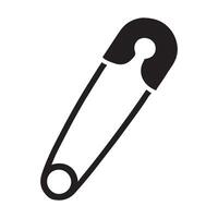 Safety Pin Silhouette Illustration A Simple Graphic vector