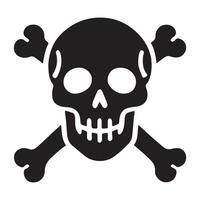 Skull and Crossbones Silhouette Illustration vector