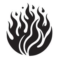 Fiery Flames Silhouette Abstract Graphic Design vector