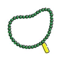 A string of prayer beads, used for counting prayers or dhikr. vector