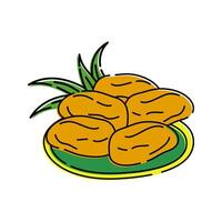 A plate of dates, a significant food item used to break the fast during Ramadan. vector