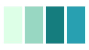 Mint, Spearmint, Teal Green, Teal color palette. Set of bright color palette combination in rgb hex. Color palette for ui ux design. Abstract illustration for your graphic design, banner, poster vector