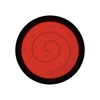 Ketchup dip sauce top view in flat icon illustration for food ingredient and seasoning vector