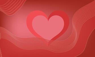 Valentine's Day Heart Wave Abstract Background. red Heart shapes for valentine's day background. vector