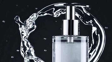 Sophisticated Product Display Blank Bottle with Dynamic Water Swirl video