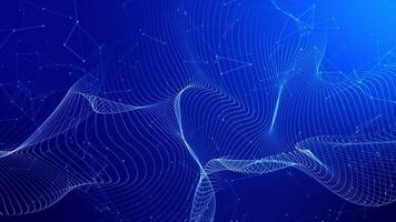 Blue Particle Wave Digital Technology Background video