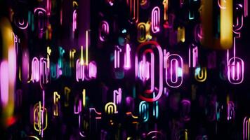 Neon matrix of zeros and one's numbers in a seamless loop. video