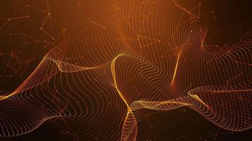 Golden Particle Wave Digital Technology Background video