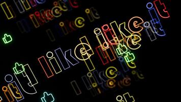 Neon i like it for social text on a black background in a seamless loop. video