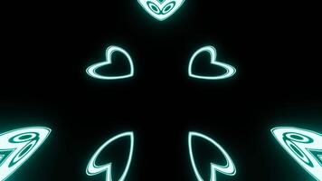 Multicolored neon drops kaleidoscopically moving on a black background video
