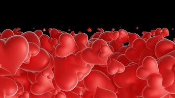 Transition of a Group of Red Hearts in Different Sizes video