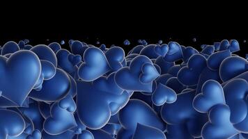 Transition of a Group of Blue Hearts in Different Sizes video