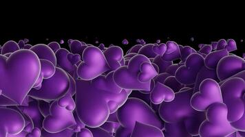 Transition of a Group of Purple Hearts in Different Sizes video