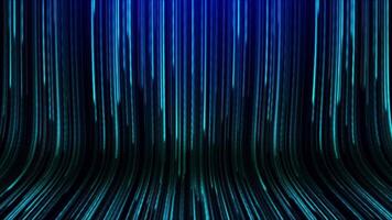 Abstract blue illuminated lines moving slowly downwards. Background animation, loop, design, light effect. video