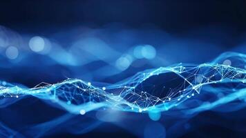 Abstract blue background with glowing lines and nodes, representing data flow and modern technology. Ideal for tech-themed projects. video