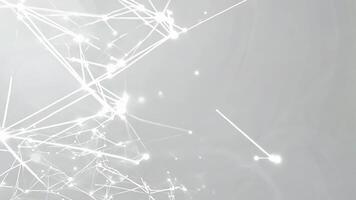 Abstract network of glowing lines and nodes representing digital connections and data flow in a modern technological landscape. video