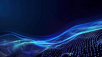 Abstract blue wave pattern with glowing dots creates a dynamic background suitable for digital themes and technology projects. video