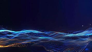 Vibrant abstract waves of light in blue and orange tones, creating a dynamic and visually appealing digital background. video