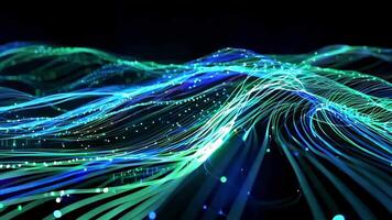 Vibrant abstract lines create a mesmerizing flowing pattern, showcasing the beauty of light and motion in a digital landscape. video