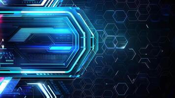 Futuristic abstract digital background with glowing blue lines and hexagonal shapes, perfect for technology-themed designs. video