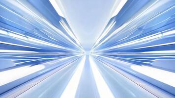 Dynamic motion blur creates a sense of speed and movement in a bright, futuristic environment. video