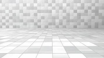 A minimalistic, abstract interior with light gray tiled floor and wall, creating a serene and modern atmosphere. video