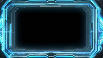 Futuristic digital frame design featuring glowing blue circuitry patterns, perfect for technology-themed projects and backgrounds. video